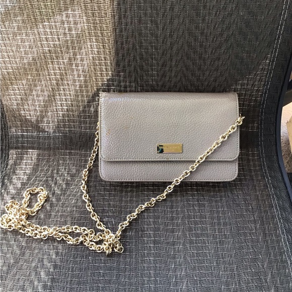 Henri Bendel Taupe Patent Leather Wallet On A Chain Clutch Crossbody Bag - Picture 7 of 10